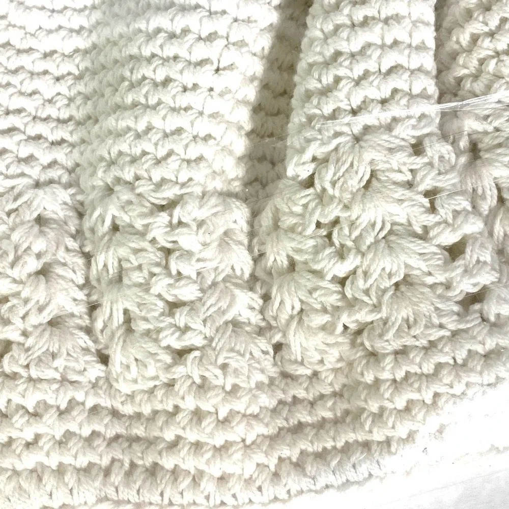 My‎ Lello Hat Handmade Beanie Little Girl Crochet White Kufi Flower New